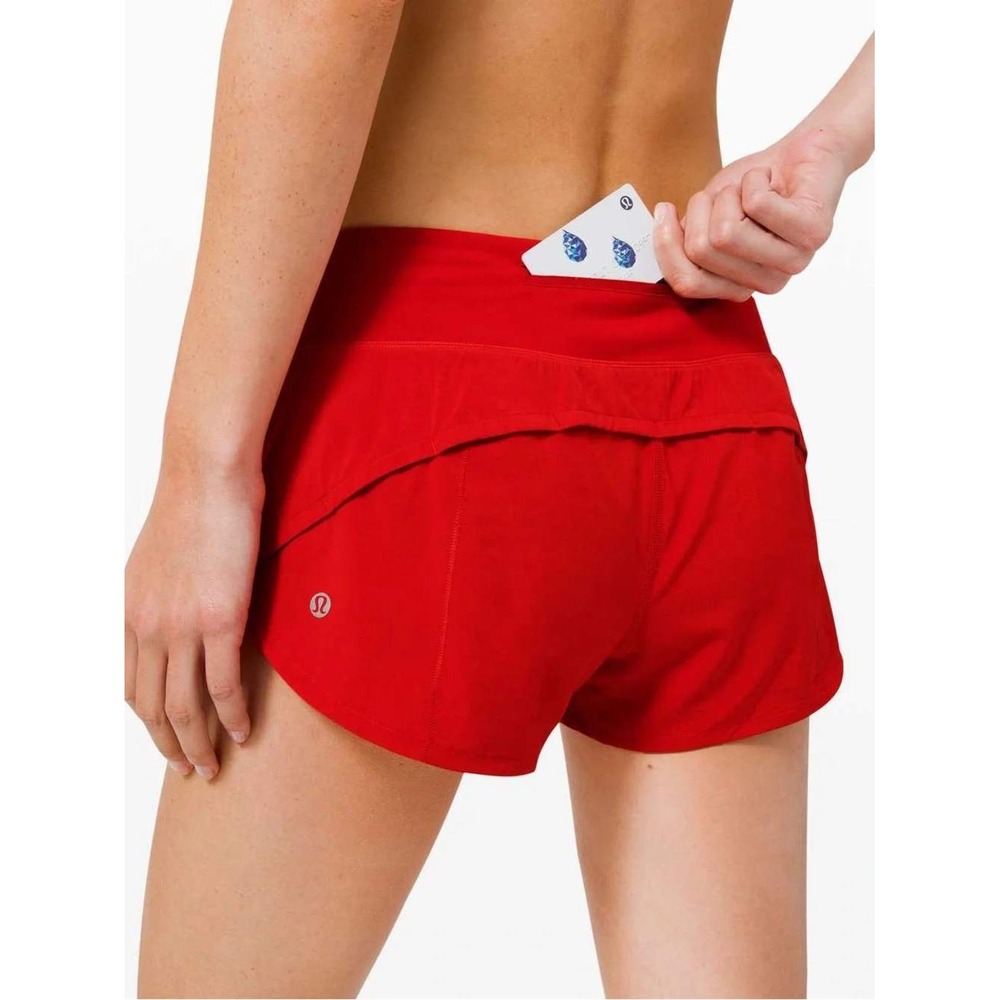 Lululemon Speed Up Low Rise Lined Running Shorts Red Size 4 Long LW7BEXS